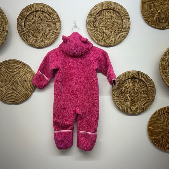 Columbia Pink Sherpa Fleece Hooded Snowsuit One Piece Baby Girls 18-24 Months - Picture 2 of 6